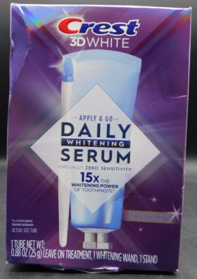 Crest 3D White Daily Whitening Serum Apply & Go Kit-Fresh Mint Exp: 2/28/26
