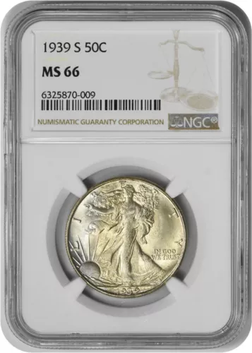 1939-S Walking Liberty Half Dollar MS66 NGC