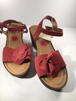 Mariella Wedge Heel Sandals Women Size 10 Pink Suede Leather SKU 4326 