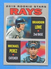 2019 Topps Heritage #9 Brandon Lowe/Michael Perez Rays Rookie Stars
