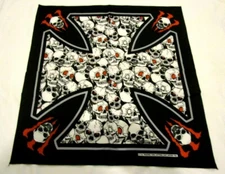 Multiple Skulls within a Large Cross Bandanna Face Mask,Head Wrap,Wristband-New!