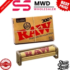 RAW 300’s Classic Rolling Papers + RAW 79mm Eco Hemp Plastic Roller Machine