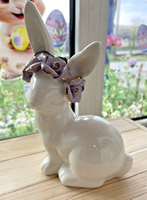 Goldbach Porzellan Hase Osterhase Mit Rosenkranz Osterdekoration Hase 16,5 Cm