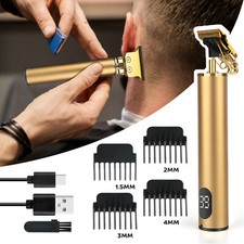Xmas Gift LCD Washable Trimmer Kit - Zero Gapped T-Blade Professional Clippers