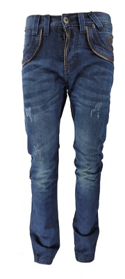 Herren Vintage Georgio Peviani Straight Fit Denim Jeans Classic Regular Leg Waist