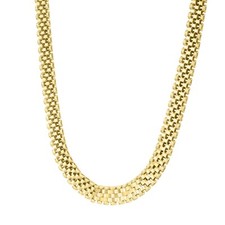 14k Solid Yellow Gold Faceted PANTHER 5 Row Link Chain Necklace  18