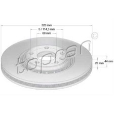 TOPRAN Bremsscheiben vorne Ø320 mm belüftet für Renault Espace V JR_ Laguna III
