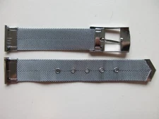 Milanese style 18 MM "folded" 2-piece 1980's watch bracelet