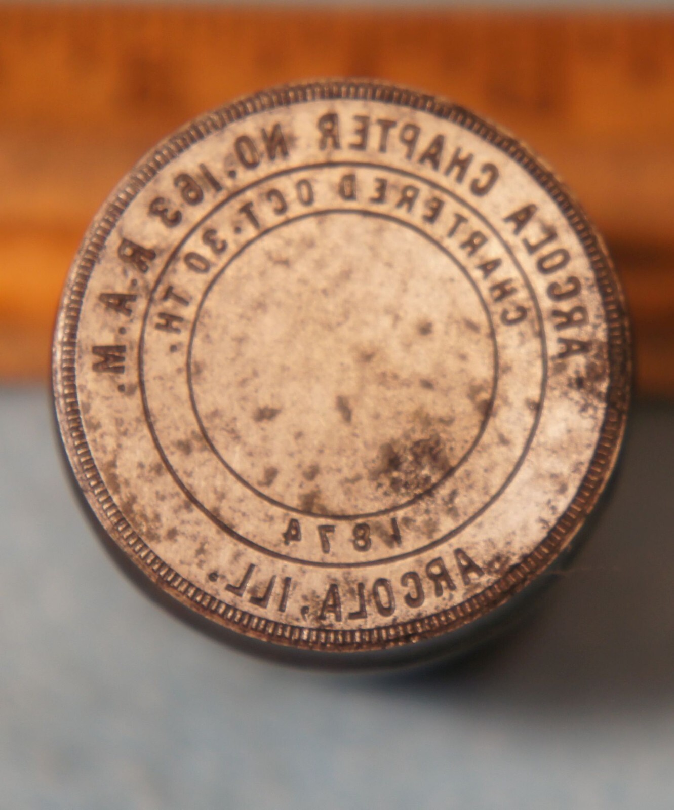 Antique PRATT CITY AL Pratt City Chapter 108 RAM MASONIC PENNY Stamping Die TP27