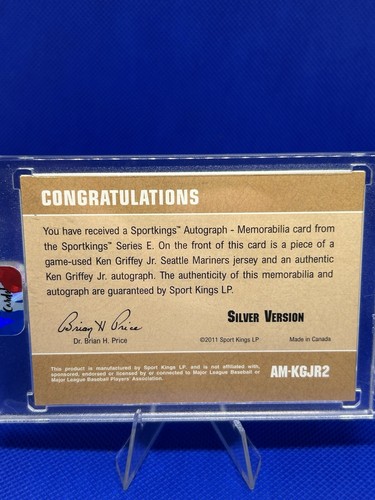 2011 Sportkings Ken Griffey Jr Auto Patch Silver Version SSP Nice Patch - 第 2/2 張圖片