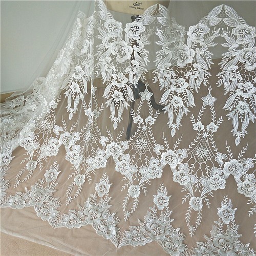 Embroidery Dancing Evening Dress Tulle Blossom Wedding Bridesmaid Lace Fabric - Picture 4 of 5