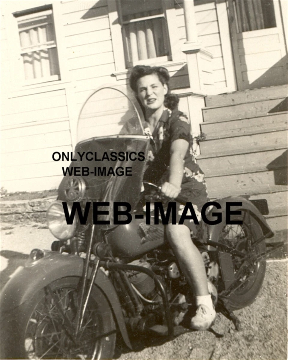Short skirt top on motorcycle