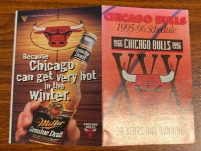 1995-96 Chicago Bulls Pocket Schedule Free Shipping | eBay