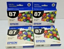 Lot of 4 Genuine Epson Matte Black Ink 87