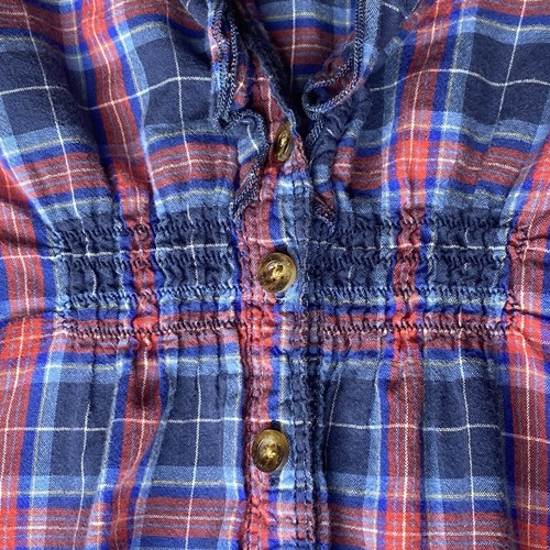 Abercrombie Kids Pink & Blue Plaid Flannel Girls Button Down Top Size Medium - Picture 4 of 9