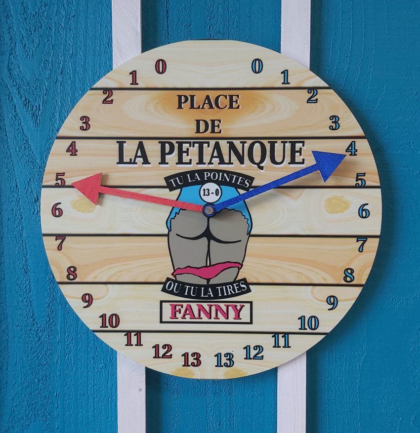 Compteur de pétanque style horloge 2 aiguilles