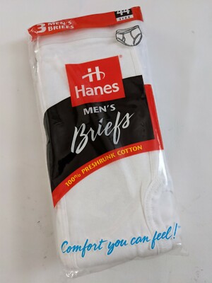 Vintage 1997 Hanes 3er Pack Herren Weiße Slips Unterwäsche Größe 44 NEU