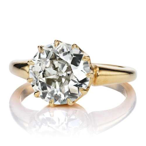 2.00 Ct Old European Cut IGI Lab Created Diamond Solitaire Ring 14K Yellow Gold - Picture 3 of 7