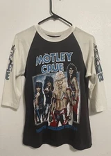 1984 motley crüe raglan rare parking lot boot