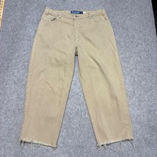 Vintage Levis SilverTab Relaxed Fit Jeans Tan Khaki Raw Hem M 38x21 Made in USA
