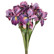 6-Pack Artificial Iris Flowers with Flower Bud 17.7 Inch for Home Purple Red