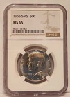 1965 SMS NGC 50C MS65 KENNEDY HALF DOLLAR