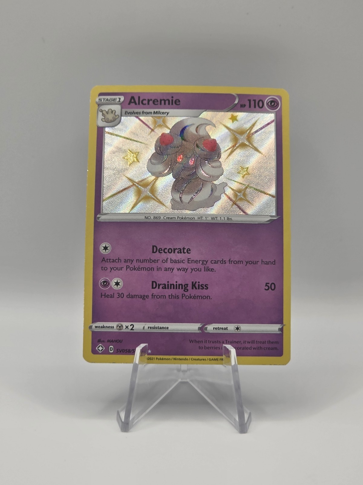 Alcremie (Shiny) Psychic Type Pokemon TCG Shining Fates SV058/SV122 NM/Mint