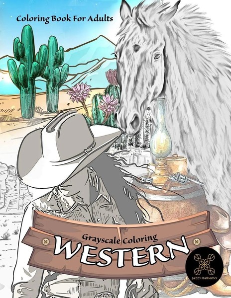 Jazzy Harmony | Grayscale Coloring Western Coloring Book For Adults | Buch-image