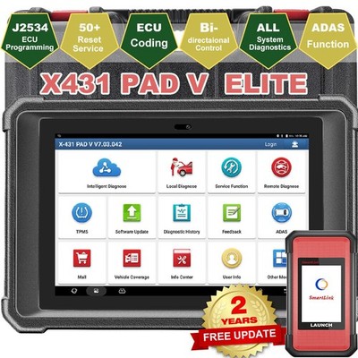 2026 LAUNCH X431 PAD 5 V Elite Auto Diagnostic Tool J2534 Programming Key Coding