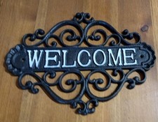 Willkommensschild Gusseisen