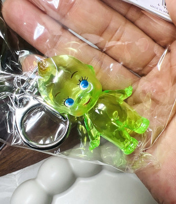 clear  Kewpie Doll with Key Ring green