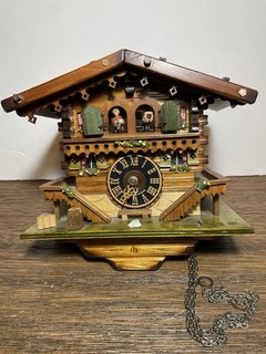 Vintage Black Forest House Cuckoo Clock Twin Door (No Weights)