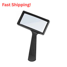 10X Rectangle Magnifying Glass, Large Handheld Reading Magnifier, Black
