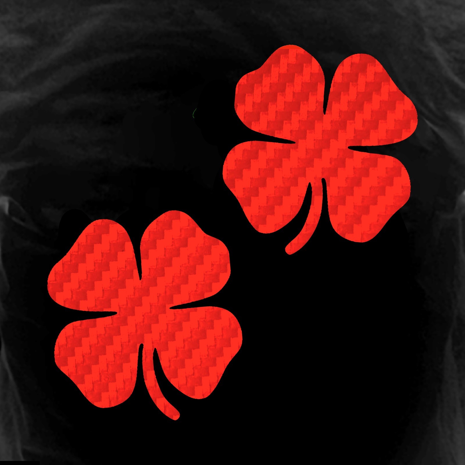 4-Leaf Clover Sticker - 2 Pack of Carbon Fiber Four Leaf Clover Decals