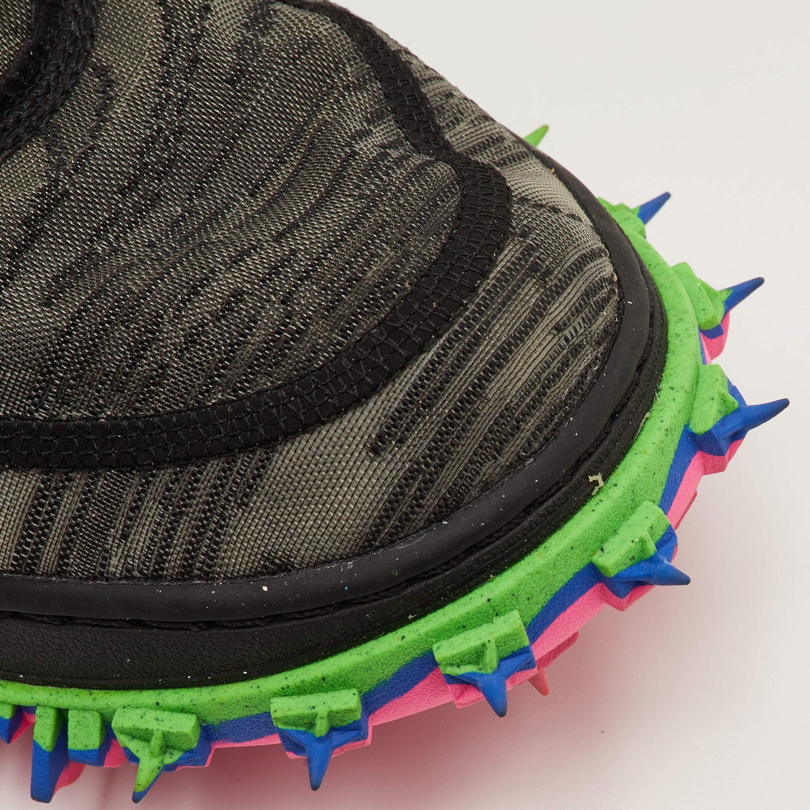 OffWhite x Nike Air Force 1 Mid Size 42 Black Fabric Lace Up Sneakers thumbnail 6