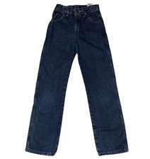 Wrangler Boys 11 Slim Straight Jeans Adjustable Waist Dark Blue Denim