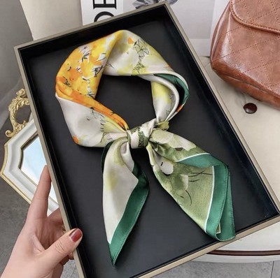 Women s Satin Feel Square Scarf 70x70 cm Fashion Neck Hair Bag Wrap Polyester