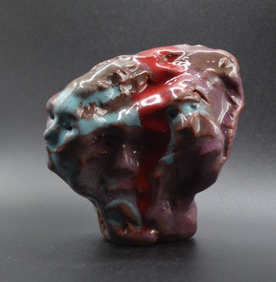 ''Waking Up 2'' - Experimental Original Clay Sculpture. Hand made & glazed.
