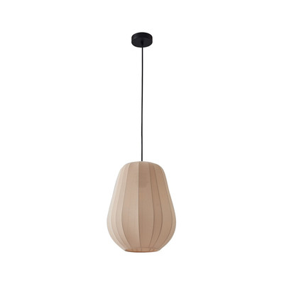 Lindby Hängeleuchte Helin beige Ø 30 cm Stoff Deckenlampe Deckenleuchte Lampe