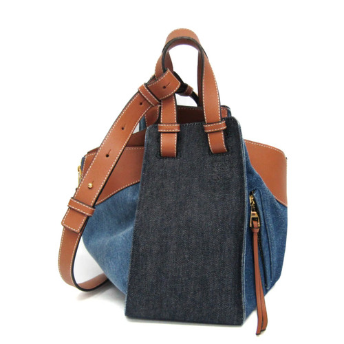Loewe Hammock Small Women's Leather,Denim Handbag,Shoulder Bag Blu... BF594377