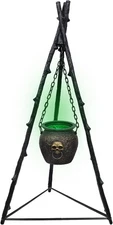 DR.DUDU Halloween Decorations Outdoor - 4.6FT Large Witches Cauldron Black 