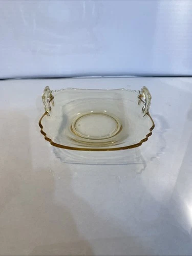 Fostoria Mayfair Topaz Yellow Serving Bowl With Handles Depression Glass