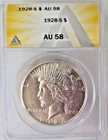 1928-S US Peace Silver Dollar ANACS AU 58