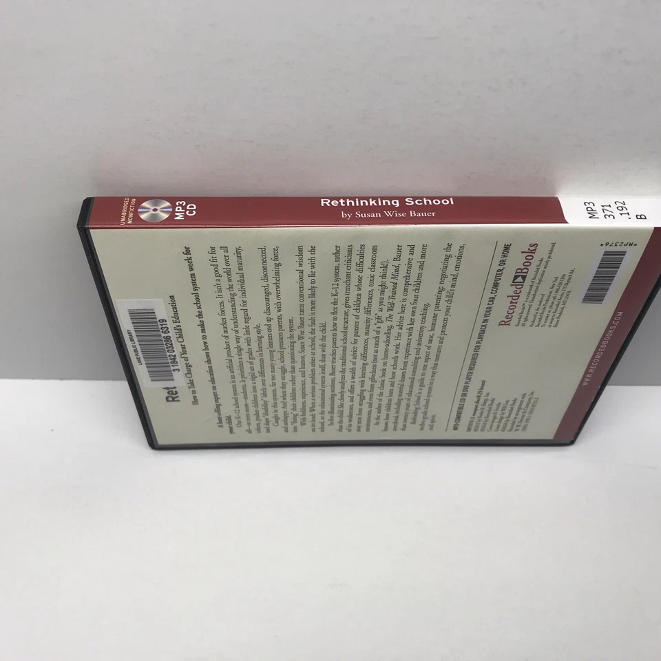 Rethinking School~Susan Wise Bauer~Recorded Books~2018 MP3 Audio CD - Image 3 of 4