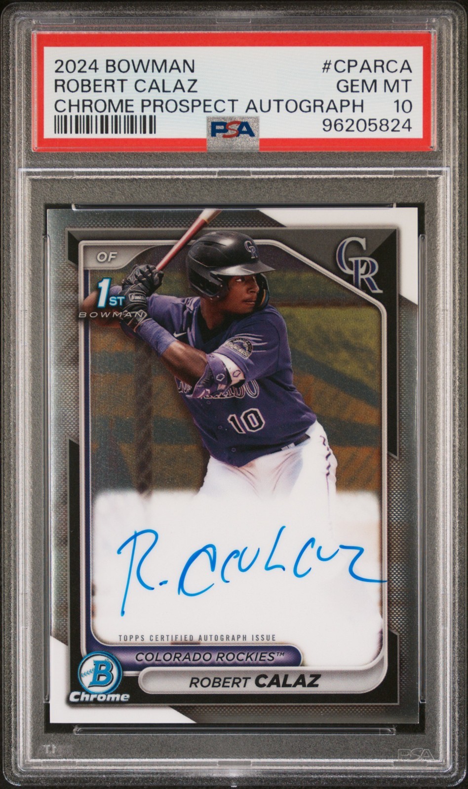 2024 Bowman Chrome Robert Calaz 1ST ROOKIE AUTO PSA 10  #CPARCA