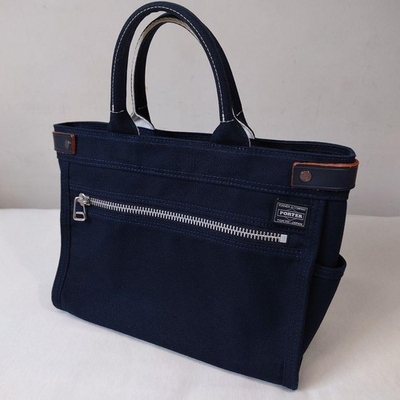#ad PORTER GIRL Navy Canvas Tote Bag Top Zip Women#x27;s $219.48