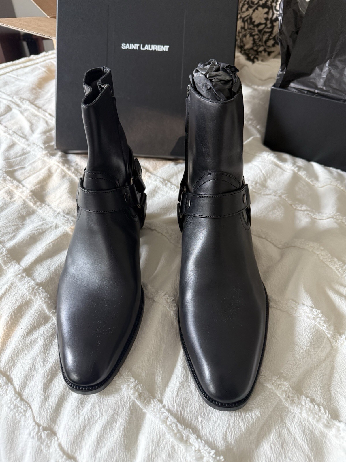 SAINT LAURENT Stivali imbracatura YSL Wyatt taglia 43 5