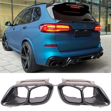 Sport Auspuffblenden 4-Rohr f�r BMW X5 G05 X6 G06 X7 G07 Schwarz Glanz