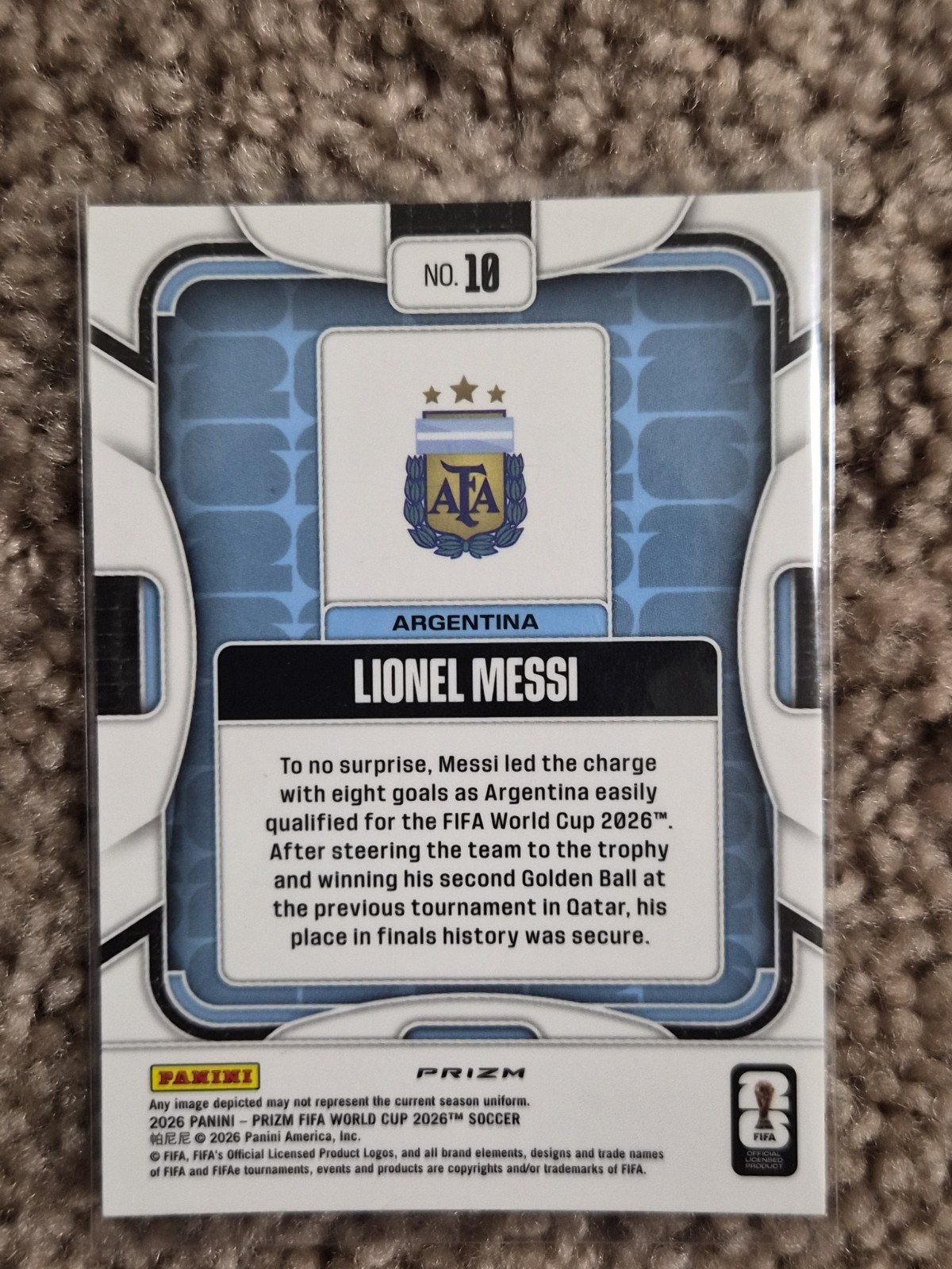 2026 Panini Prizm Fifa World Cup - Lionel Messi #10 Lazer Prizm view 6