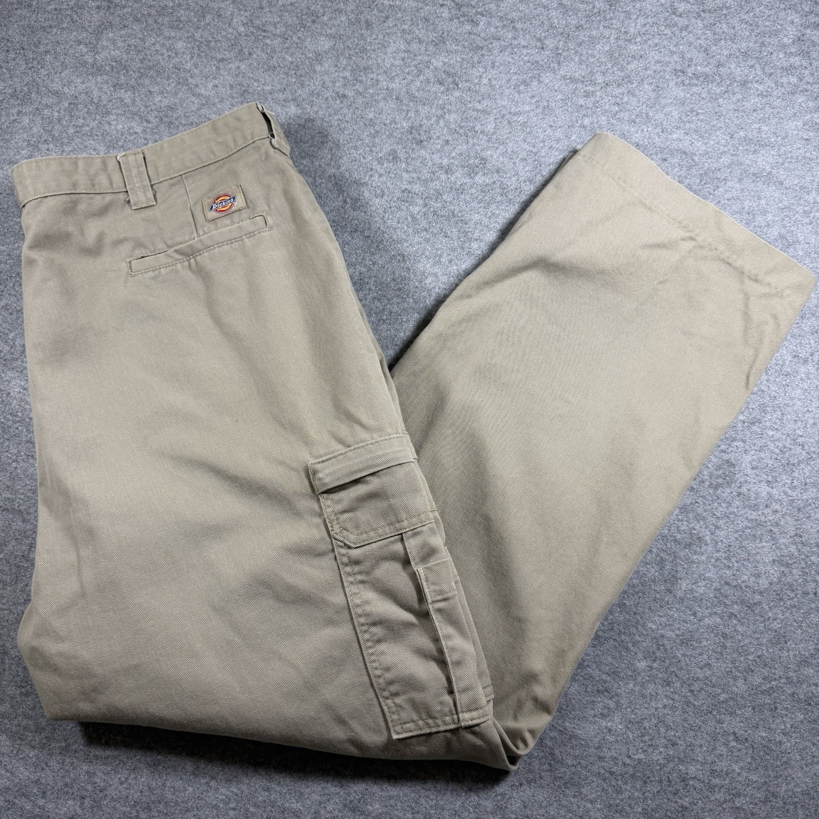 Dickies Cargo Pants Mens 40x32 Khaki Stretch Twill Workwear Utility Durable thumbnail 9